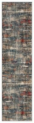 Porch & Den Hoffman Distressed Blue Abstract Area Rug