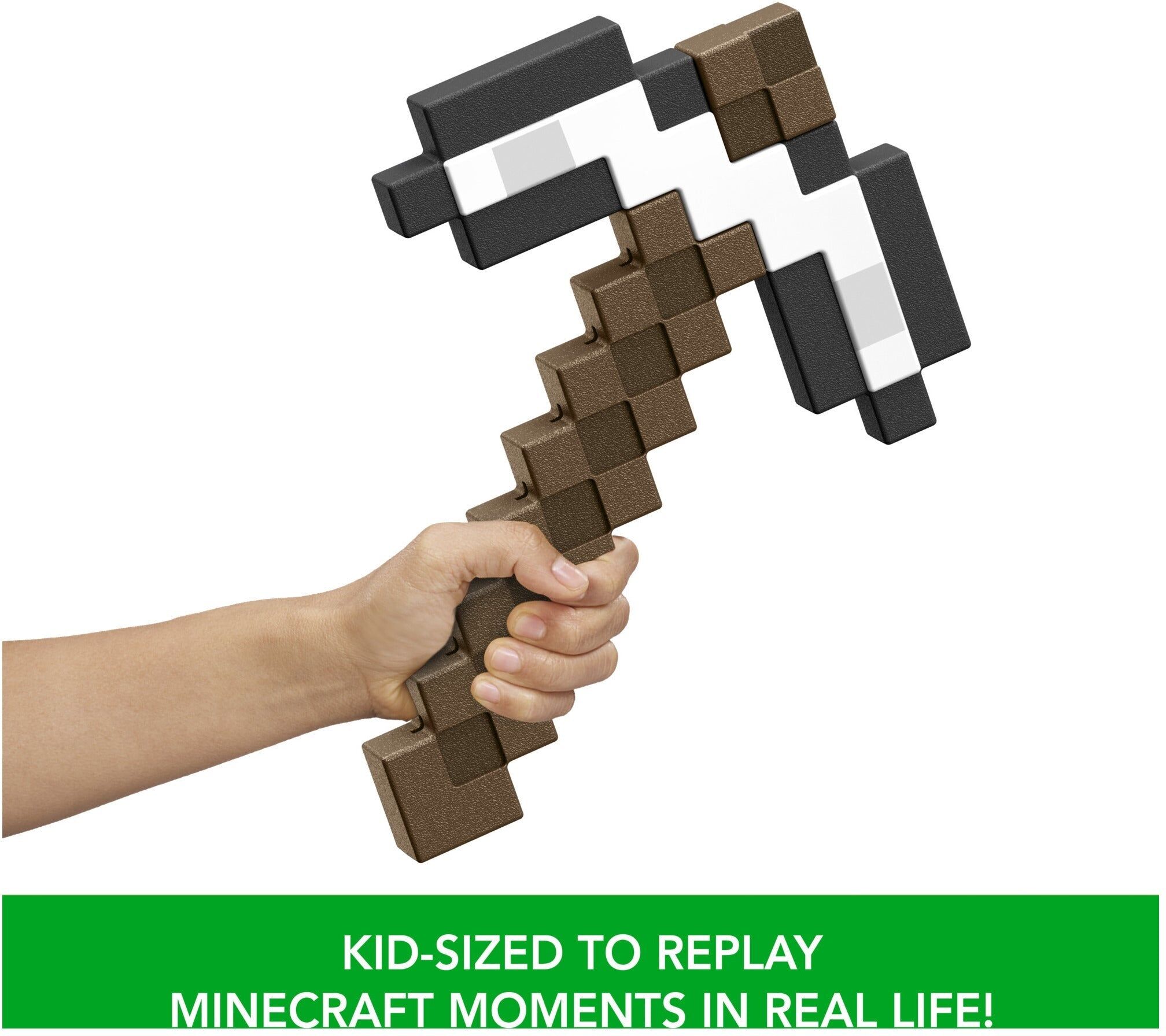 Mattel Minecraft Iron Pickaxe Roleplay Toy - Official Minecraft Accessory - Life-Size for Kids
