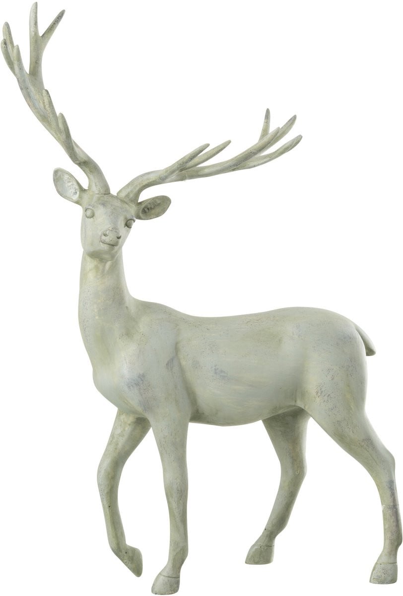 J-Line Decoratie Hert Wandelend - Grijsblauw - Polyresin