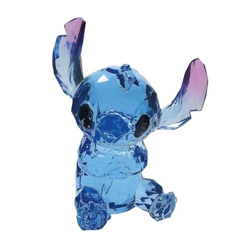 Enesco Disney Showcase Facets Collection Stitch zittend beeldje, blauw, Hoogte: 15,5 cm