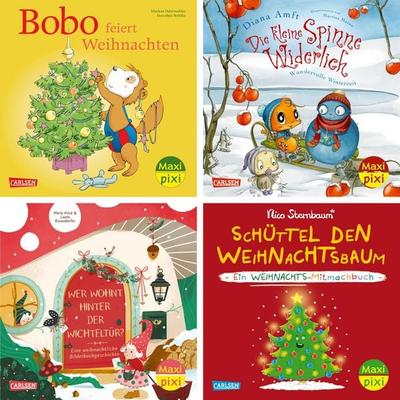 Maxi-Pixi-4er-Set 128: Winter, Wichtel, Weihnachtszeit (4x1 Exemplar), Set von , Carlsen, 978-3-551-03092-4