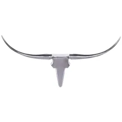KADIMA DESIGN Bull Geweih L Wanddekoration 125cm breit Alu Aluminium silber Aluminiumdekoration Wand Geweih