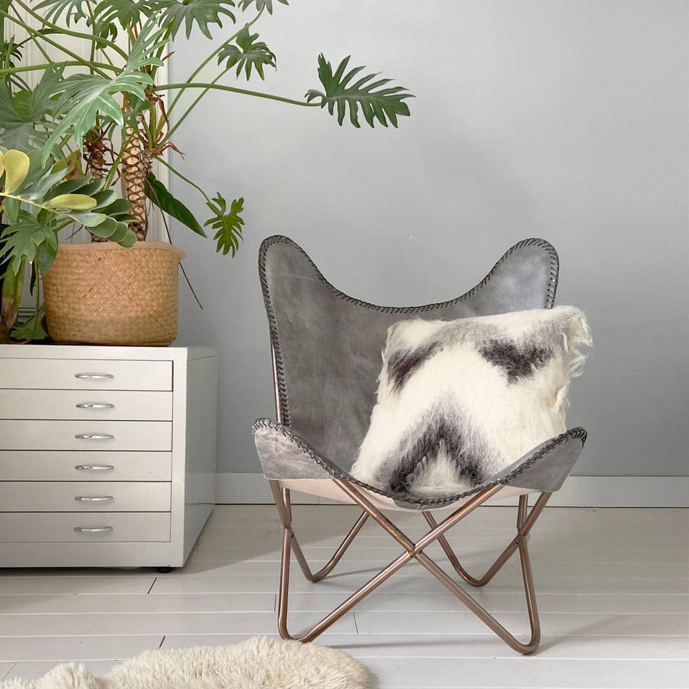 Malagoon Coussin zigzag 100% laine 50x50 Gris 50x12x50cm