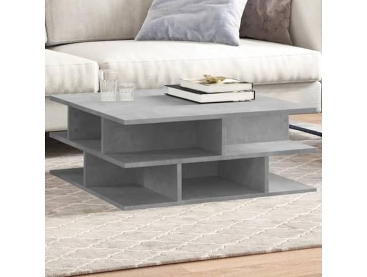 HEFZGDB Couchtisch Betongrau 70x70x29 cm Holzwerkstoff mit robuster Tischplatte und reichlich Stauraum, langlebiges Material für Wohnzimmer, Beistelltisch mit glatter Oberfläche,