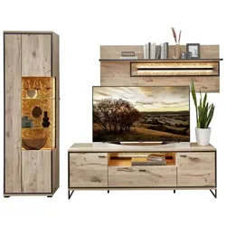 Wohnconcept Wohnwand Ruben Holzoptik Braun Eiche