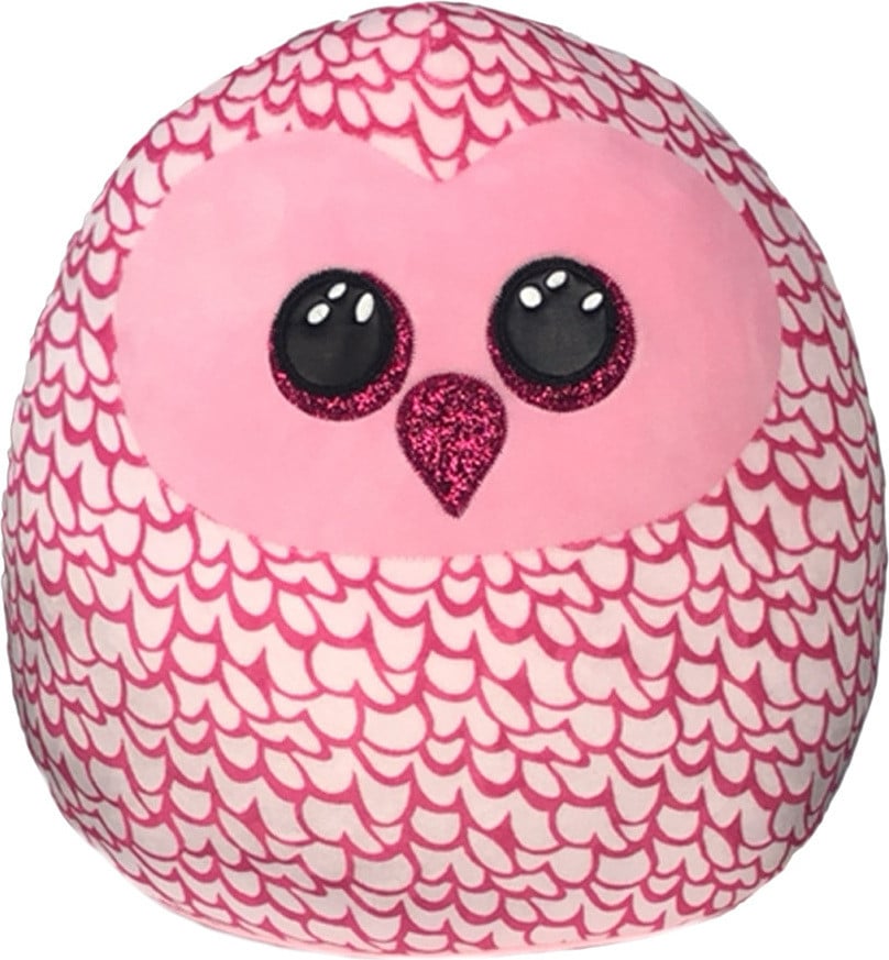 TY Squish-a-Boos PINKY roze uil, 30 cm