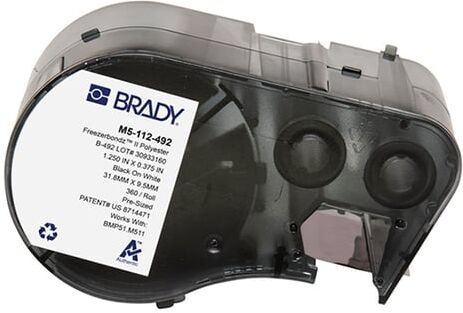 Brady M5-112-492 etiquetas de poliéster Freezerbondz preto sobre branco 9,53 mm x 31,75 mm