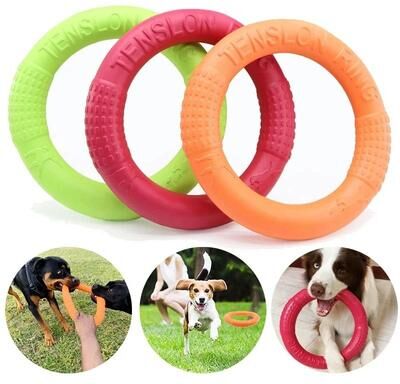 Uplifted Finds Floating Water Dog Toy Training Ring For Interactive Play And Chewing 27 Cm red