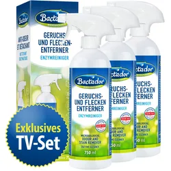 Bactador Exklusives TV-Set: Geruchs- und Fleckenentferner Enzymreiniger 3er Pack
