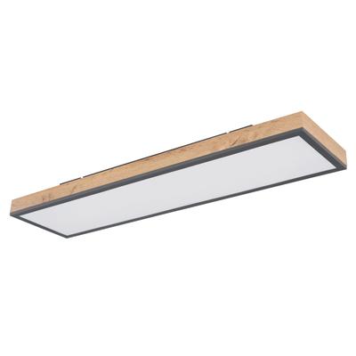 GLOBO LIGHTING LED Deckenleuchte "DORO", grau (graphit, natur), 1, H: 7,8cm, 1 Stk., Leuchten, Rechteckige Deckenlampe, 3000 Kelvin, Wohnzimmer, LED Deckenleuchte