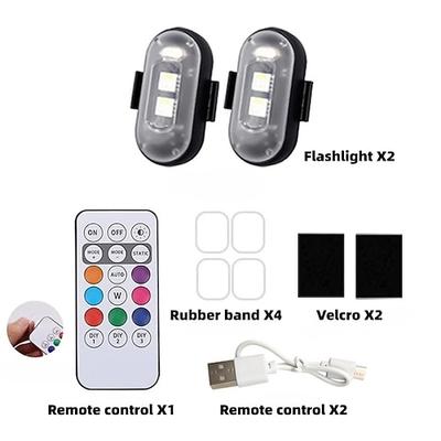 Kabellose Blitzlichter mit Fernbedienung, LED-8-Farben-Antikollisions-USB-Ladefunktion, wasserdichte Innen-Notwarnleuchten für LKW, Drohnen, Flugzeuge, Fahrräder