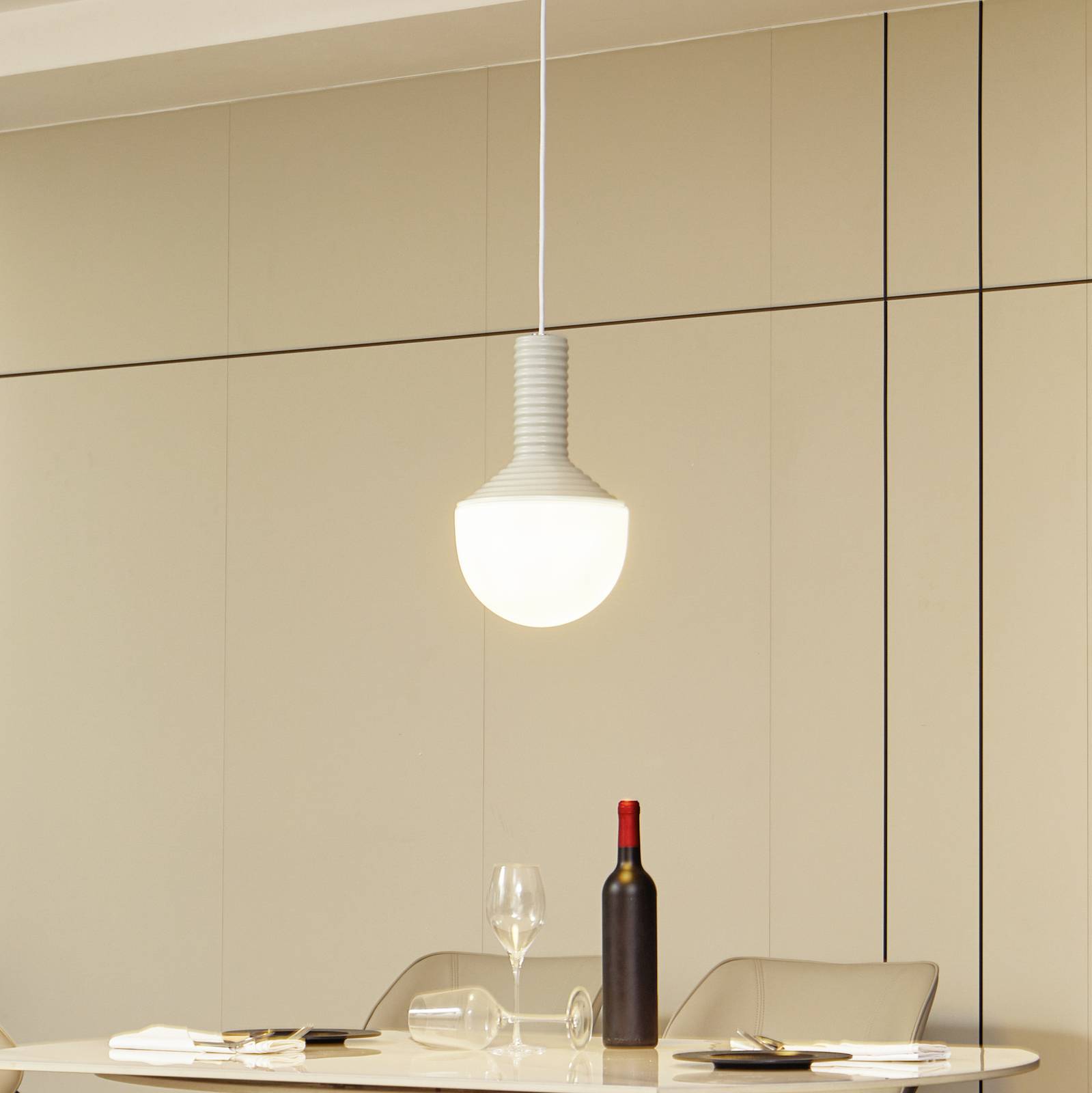 Hängelampe Florine Lucande, dimmbar, alu / grau / zink, für Wohn- / Esszimmer, Keramik, Design, Pendelleuchte