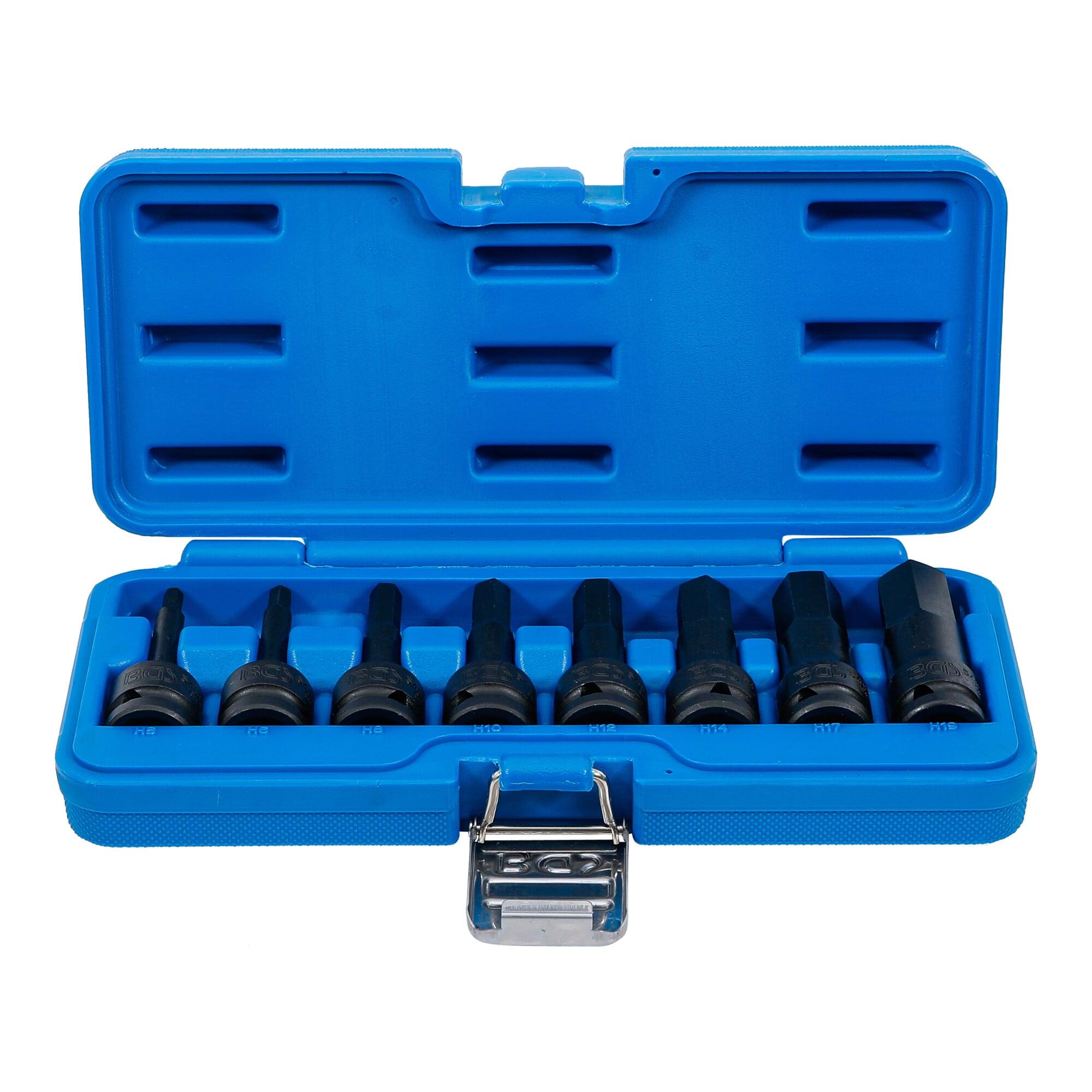 BGS Kraft-Bit-Einsatz-Satz Antrieb innenvierkant 12,5 mm Innensechskant 5 - 19 mm 8-tlg. ; BGS technic (5481)