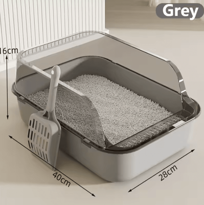 Inspire Curations Semi Enclosed Splashproof Cat Litter Box With High Sides b