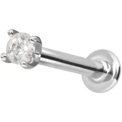 14 Karat Gold Labret mit Push Fit MOISSANIT