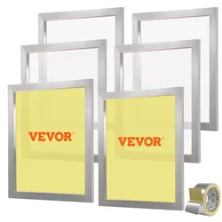 VEVOR 6 Stk. Aluminiumlegierung Siebrahmen Siebdruckpresse 50,8 x 61 cm, Siebdruckmaschine Zubehör 160 Mesh, Säureresistenz & nicht Verformbar für Kissenbezügen, Stoffen, Papier, Kopierpapier usw.