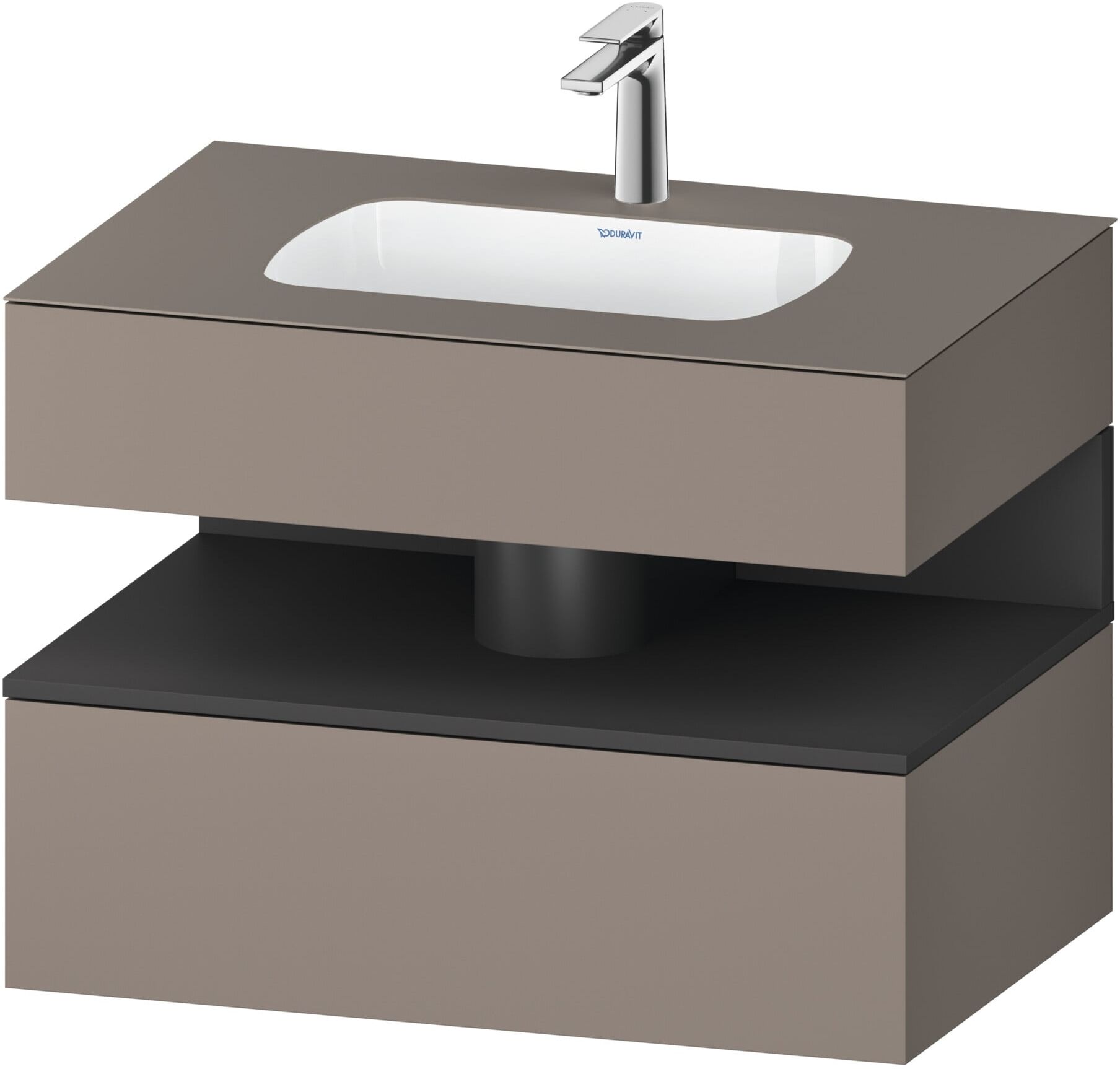 Duravit Einbauwaschtisch-Möbel-Set Qatego 80x55x60cm, graph m/bas ma, Konsolen-Waschtischunterbau (QA4785049430000)