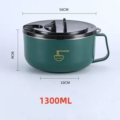 Friendly Fresh Finds Stainless Steel Noodle Bowl With Lid Heat Resistant Instant Noodles Cooker green 1300 Ml