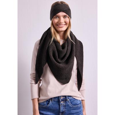 Schal STREET ONE, Damen, Gr. onesize, braun (schwarz), Stoff, 60% Polyester, 22% Polyamid, 18% Viskose, meliert, Modetücher Schal, aus softem Materialmix