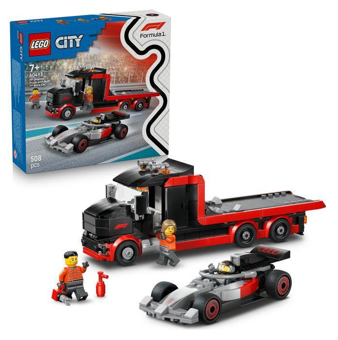 LEGO City 60493 Formule 1 Raceauto-vrachtwagen met Audi Formule 1 raceauto en 3 minifiguren