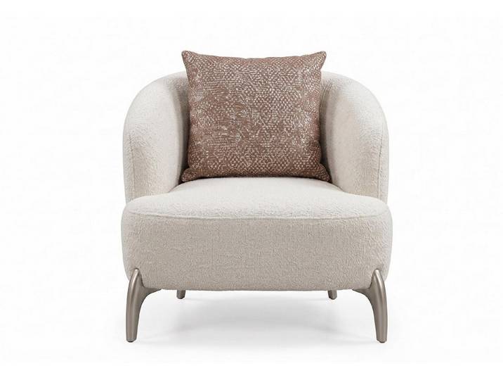 JVmoebel Sessel Sessel Modern Weiß Edel Boucle Design Armlehnensessel Relaxsessel Neu (1-St), Made in Europa