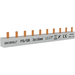3P Phasenschiene Stift 11-polig 16mm2 PS/SB Schiene DV-5149-PSS