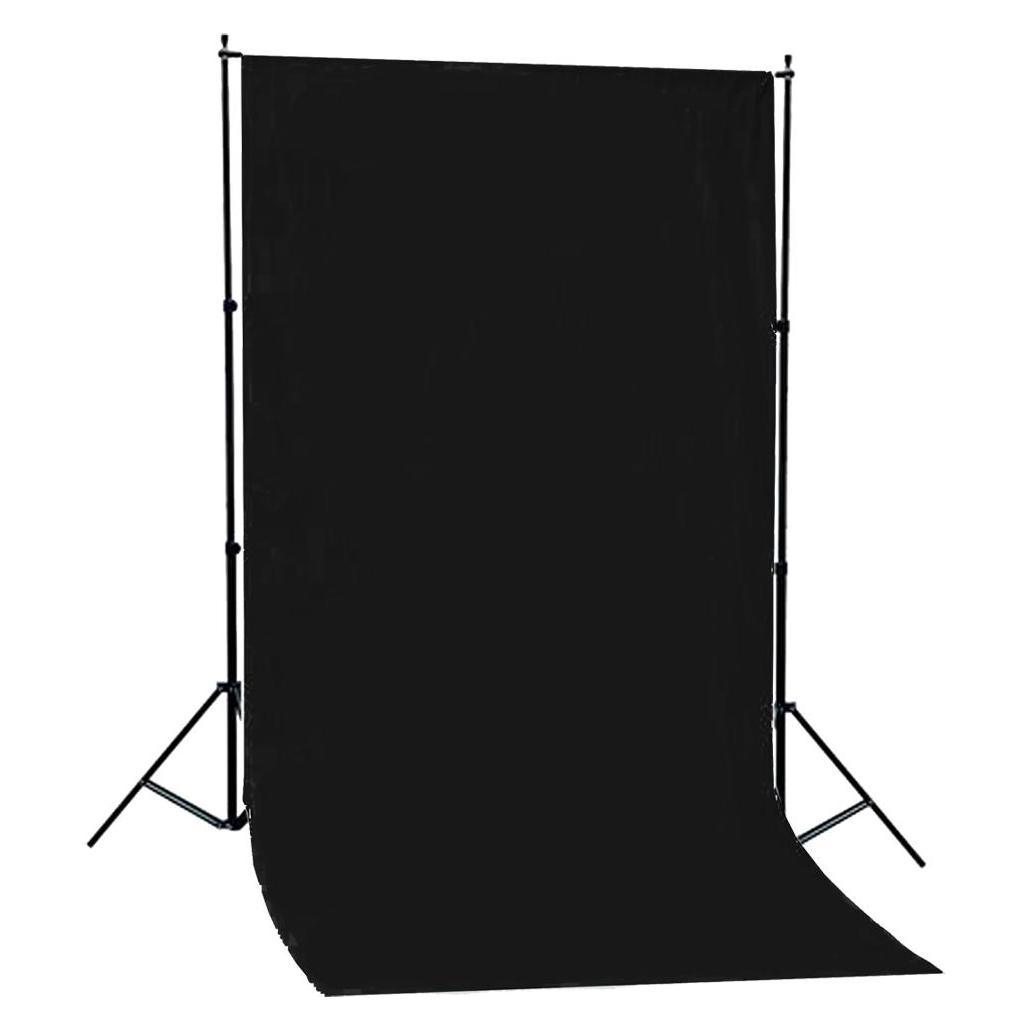 Linkstar Hintergrundsystem BSK-2016B + Schwarzer Stoff (150 cm, 200 cm) (562501)