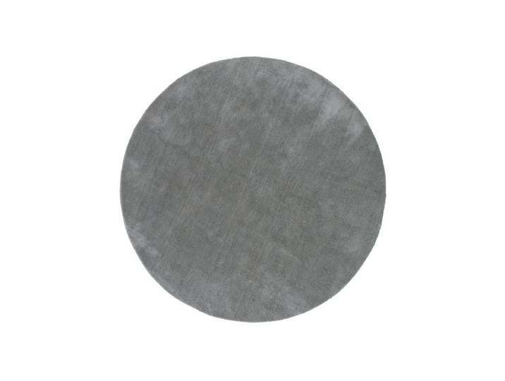 Teppich Vasia – rund mit Glanzoptik aus Polyester - Hellgrau - Luxusbetten24