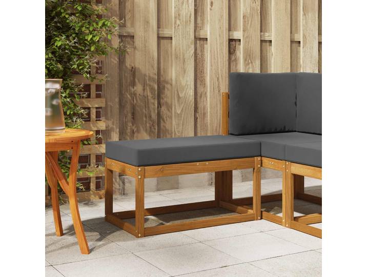 vidaXL Outdoor Hocker Bank Massivholz Akazie Natur