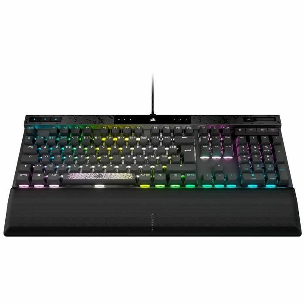Corsair K70 MAX RGB, Kabelgebunden, USB, Optischer Schlüsselschalter, AZERTY, RGB-LED, Grau