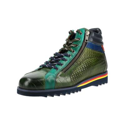 Schnürstiefelette MELVIN & HAMILTON "Melvin & Hamilton Stiefelette Leder", Herren, Gr. 43, grün (grün, blau), Leder, Schuhe Schnürstiefelette