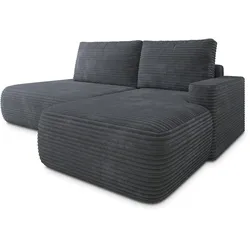 ECKSOFA AVINI T R-S Grau Kordstoff mit Schlaffunktion