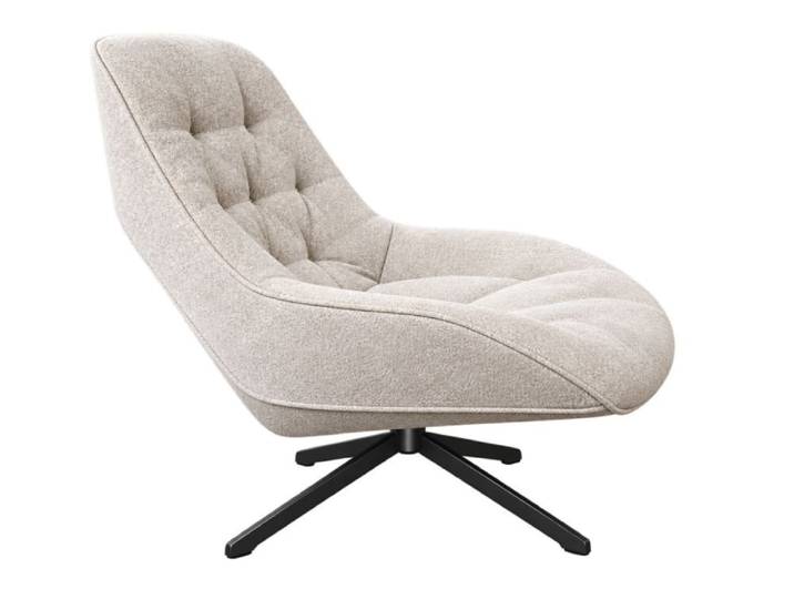 Fauteuil pivotant en tissu beige