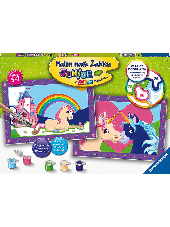 Ravensburger Malen nach Zahlen-Set "Bunte Einhornwelt" - ab 5 Jahren - onesize