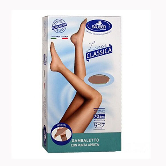Desa Pharma Sauber Gambaletto Open Toe Maglia Microrete 70 Den Colore Neutro Beige Taglia 3 Linea Classica