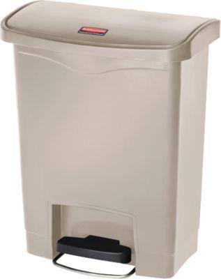 Rubbermaid Tretabfalleimer Slim Jim Step-On, L 425 x B 271 x H 536 mm, 30 l, Kunststoff, beige