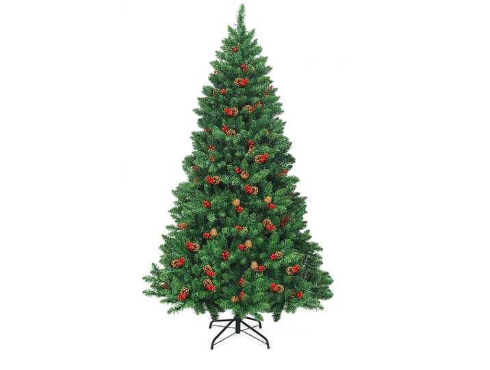 Sapin de noël artificiel lumineux 1100 branches vertes 195cm