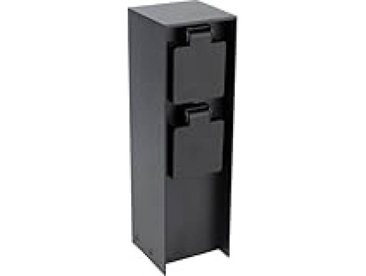 Zenitech Borne de Jardin 2 Prises 16 A IP44, Aluminium Noir