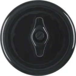 Hager Zentralstück mit Knebel, Porzellan made by Rosenthal , Serie 1930, IP20, schwarz glänzend