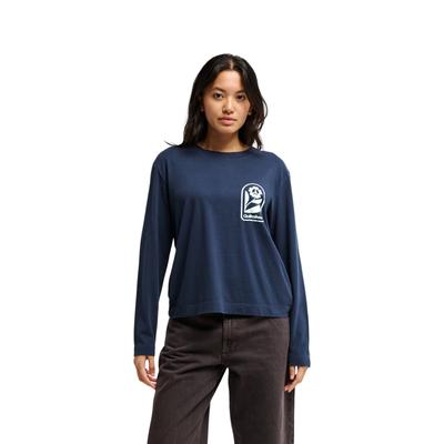 Langarmshirt QUIKSILVER "Standard", Damen, Gr. XS, blau (schwarz navy), Obermaterial: 100% Baumwolle., Shirts Langarmshirt