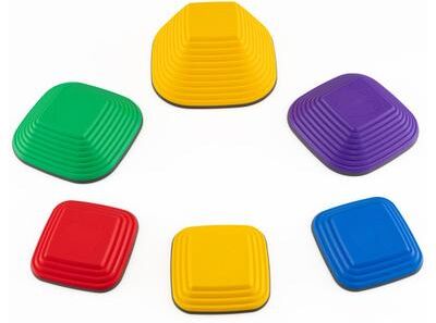 Costway 6 Pieces Kids Stepping Stone Square Balance Blocks Indoor Outdoor-Multicolor