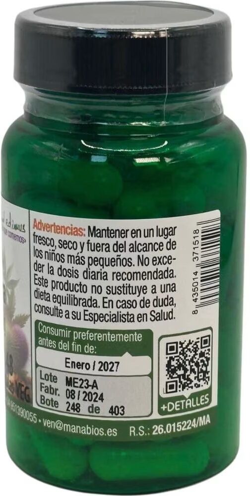Manabios Maca Andina Concentración Máxima 7500mg 48 Cápsulas Talla Única Unisex