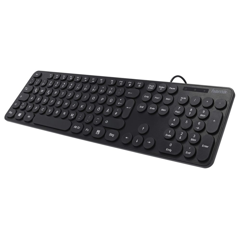Hama KC-500 Volledig toetsenbord met USB-aansluiting, QWERTZ, Zwart