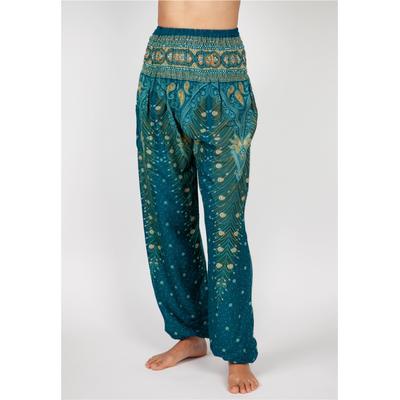 Haremshose PAIGH, Damen, Gr. XL, EURO-Größen, grün (petrol), 100% Viskose, mehrfarbig, lang, Hosen Haremshose, mit bequemem Dehnbund