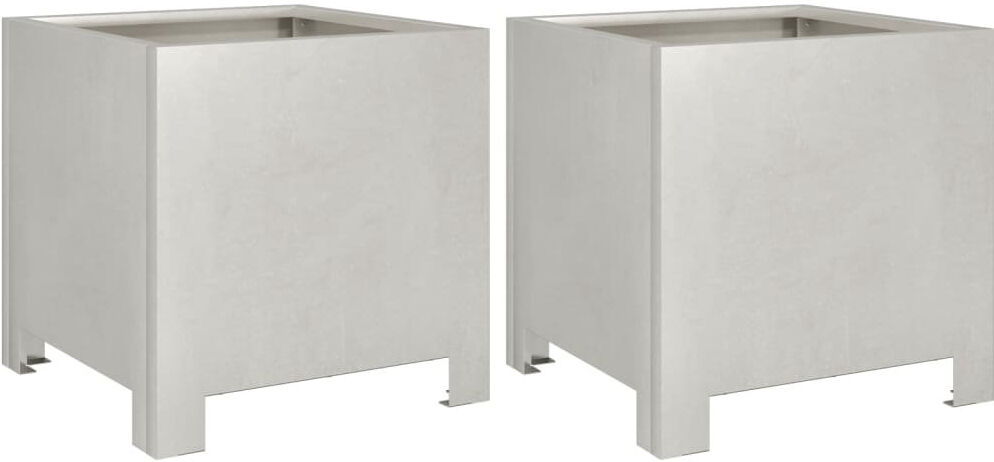 vidaXL Outdoor Planter Box Silver 30cm H x 30cm W x 30cm D