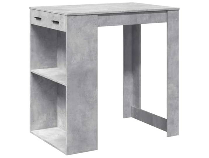 HAQWRDQSG Bartisch Betongrau 102x70x103,5 cm Stehtisch mit Schublade Kompakter Stehtisch für Küche und Wohnzimmer mit 2 Ablagen und Schublade für optimalen Stauraum.
