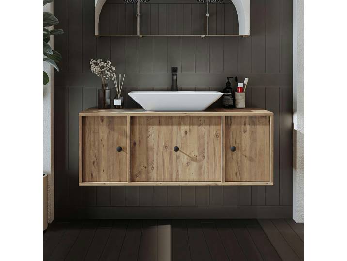 Meuble vasque 120 cm 2 portes 1 tiroir SIREN - Bois