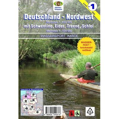Wassersport-Wanderkarte / Deutschland Nordwest für Kanu- und Rudersport, Karte von Erhard Jübermann, Jübermann, E, 978-3-929540-37-6
