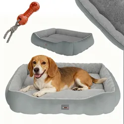BENNO® Hundebett SAMMY 80x65x17 cm, quadratisch, Polyester, rutschfest, inkl. Kauknochen