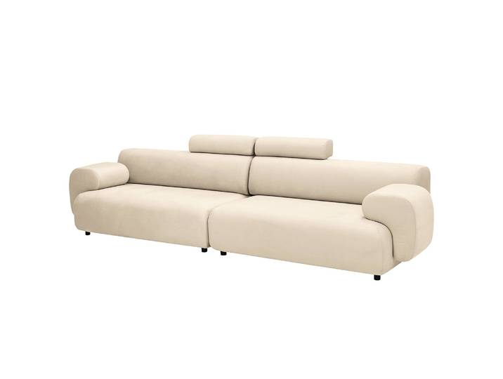home24 XXL-bank Imbert beige microvezel Faria 354 x 74 x 106cm modern